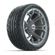 GTW® Spyder Silver Brush 14 in Wheels with 205/40-R14 Fusion GTR Steel Belt Radial Street Tires – Full Set