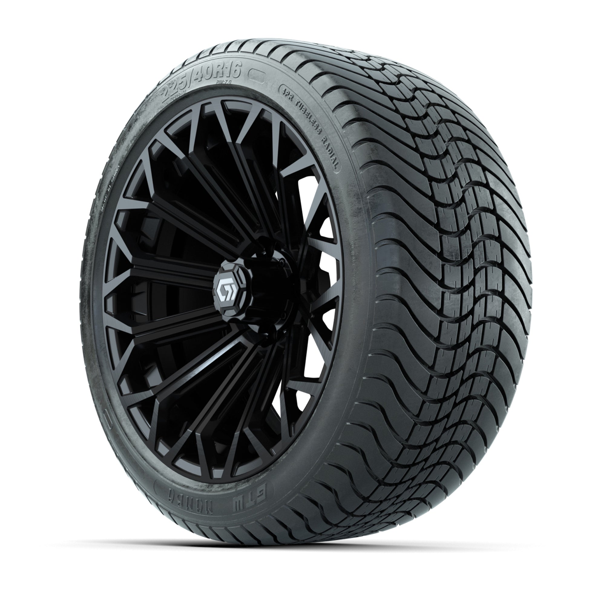 GTW Phantom Gloss Black 16 in Wheels with 225/40-R16 Mamba Street Tires – Full Set