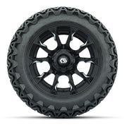 GTW® Diablo Gloss Black/Machined 14 in Wheels with 23x10-14  - front view