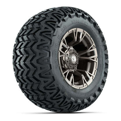GTW® Vandal Bronze/Machined 12 in Wheels with 23X10.5-12 Predator All-Terrain Tires – Full Set