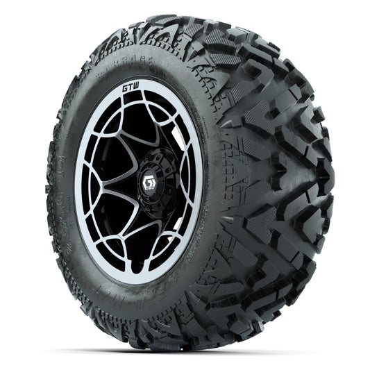 GTW Nexus Black/Silver 14 in Wheels with 25x10-14 Barrage Mu - 3/4 view