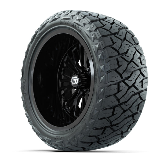 GTW Viper Gloss Black 15 in Wheels with 23X10-R15 Maverick Steel Belted Radial All-Terrain Tires – Full Set