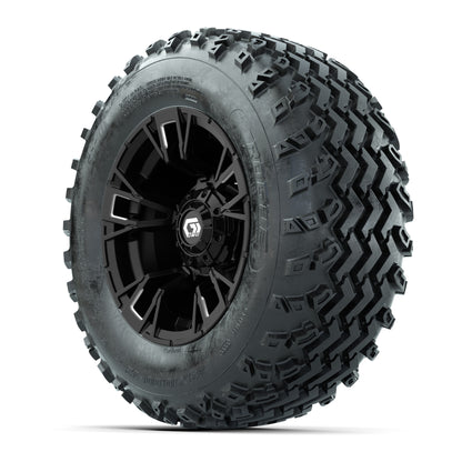 GTW® Vandal Matte Black/Machined 12 in Wheels with 23X10.00-12 Rogue All-Terrain Tires – Full Set