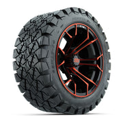 GTW Spyder Red/Black 14 in Wheels with 22x10-14 GTW Timberwolf All-Terrain Tires – Full Set