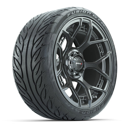 Set of (4) 15" MadJax® Flow Form Evolution Gunmetal Wheels with GTW® Fusion GTR Street Tires