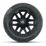 GTW® Graffiti Gloss Black 14 in Wheels with 255/45-R14 Fusio - front view