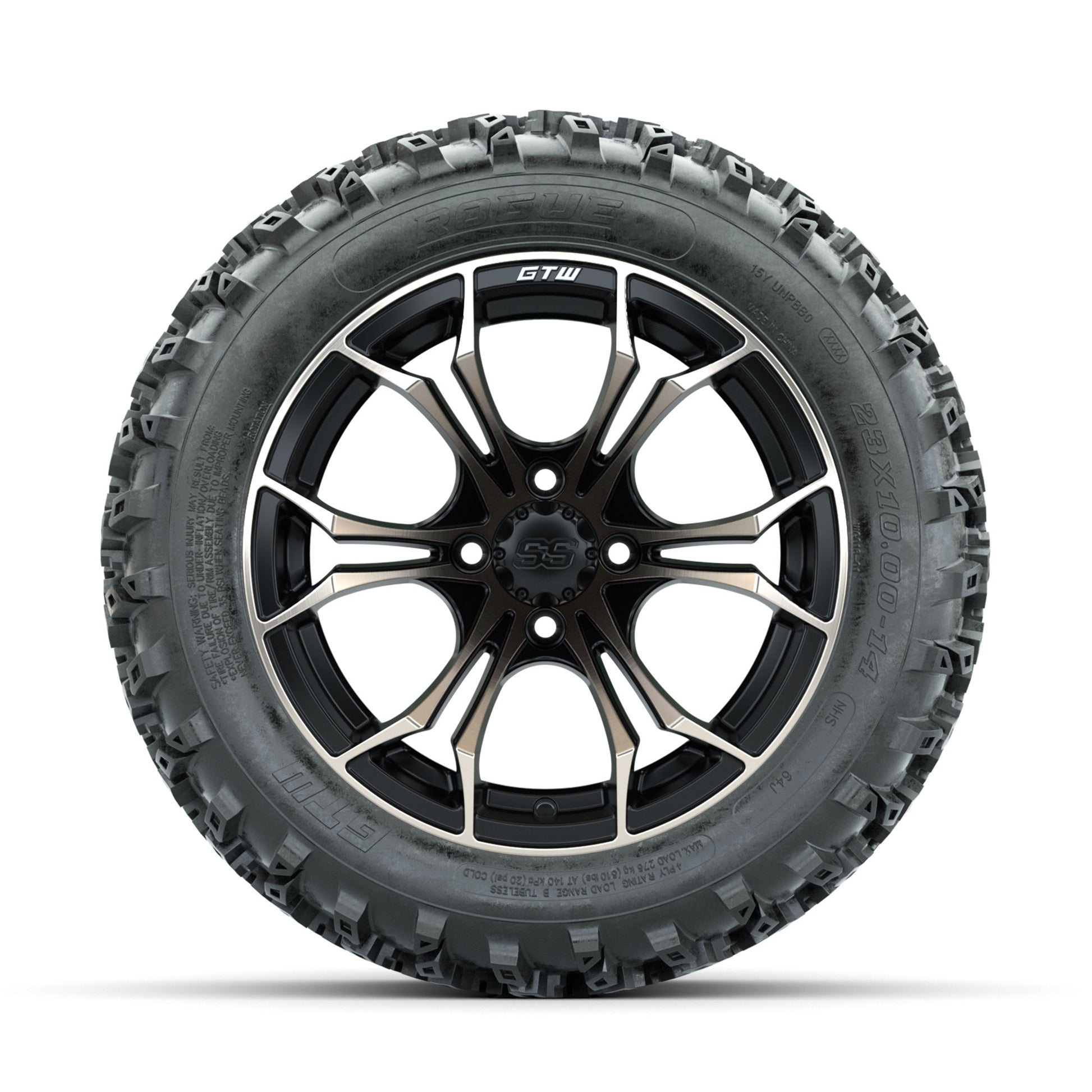 GTW Spyder Bronze/Matte Black 14 in Wheels with 23x10.00-14  - front view