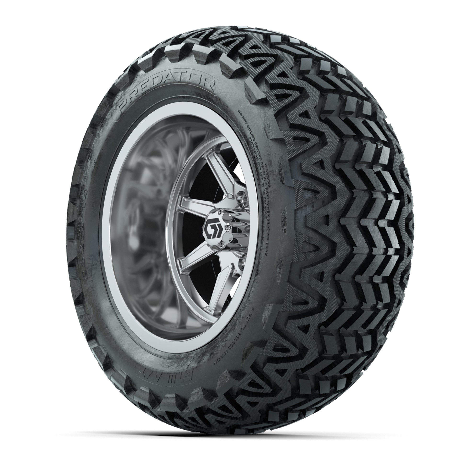 GTW Reaper Chrome 14 in Wheels with 23X10-14 Predator All-Terrain Tires – Full Set