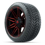 GTW Stealth Red/Machined 14 in Wheels with 225/30-14 Mamba S - 3/4 view