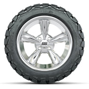 GTW Godfather Chrome 14 in Wheels with 22X10-14 Timberwolf A - front view