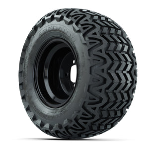 Set of (4) 10 in Black Steel Offset Wheels with 20x10-10 Predator All Terrain Tires