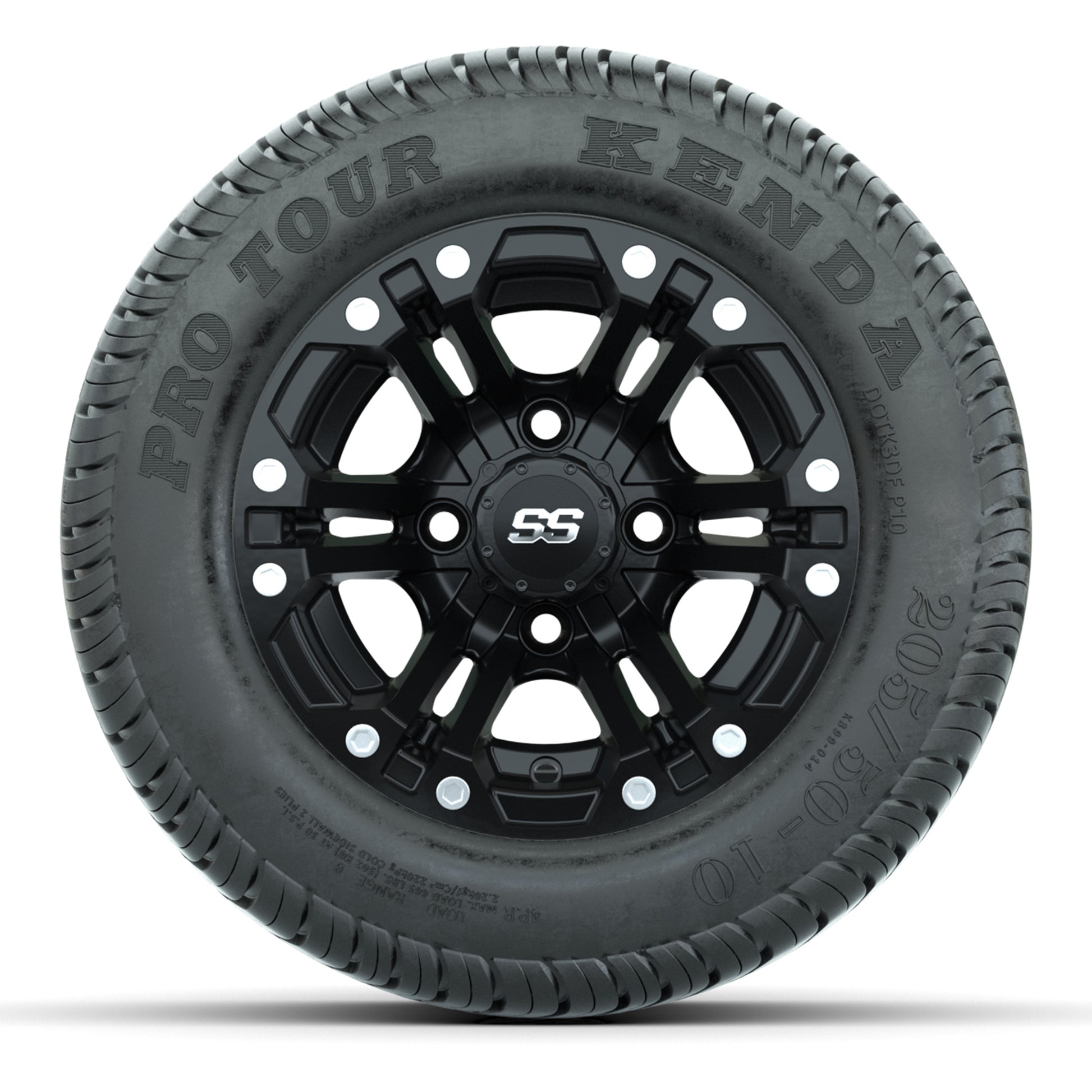 GTW Specter Matte Black 10 in Wheels with 205/50-10 Kenda Pro Tour Street Tires – Full Set