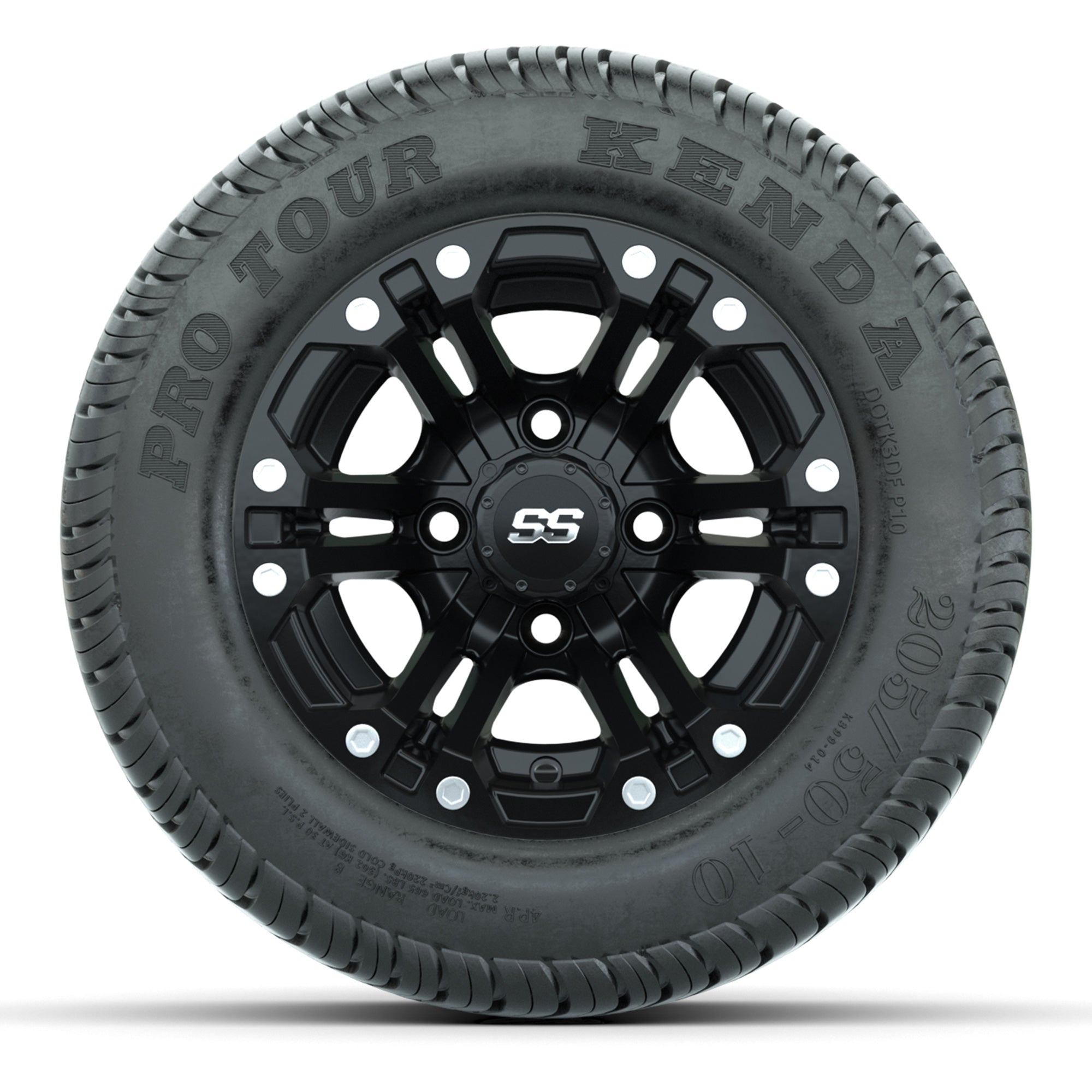 GTW Specter Matte Black 10 in Wheels with 205/50-10 Kenda Pro Tour Street Tires – Full Set
