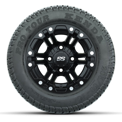 GTW Specter Matte Black 10 in Wheels with 205/50-10 Kenda Pro Tour Street Tires – Full Set