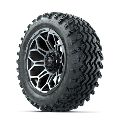 GTW Bravo Machined/Matte Grey 14 in Wheels with 23x10.00-14  - 3/4 view