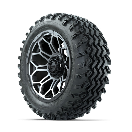 GTW Bravo Machined/Matte Grey 14 in Wheels with 23x10.00-14  - 3/4 view