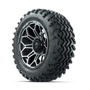 GTW Bravo Machined/Matte Grey 14 in Wheels with 23x10.00-14  - 3/4 view