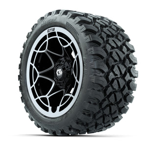 GTW® Nexus Black with Silver Face 14 in Wheels with 23X10-R1 - 3/4 view