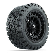 GTW® Barricade Gloss Black 14 in Wheels with 22x10-14 Timberwolf All-Terrain Tires – Full Set