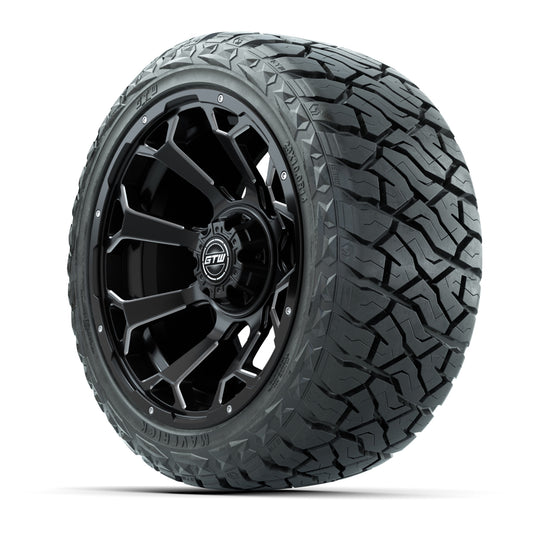 GTW Raven Matte Black 14 in Wheels with 23x10.00-R14 Maveric - 3/4 view