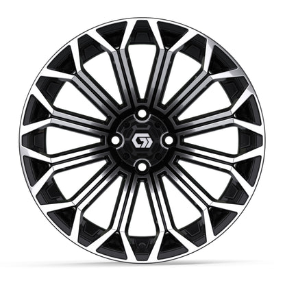 Phantom 16 inch GTW golf cart wheel - Black / Machined