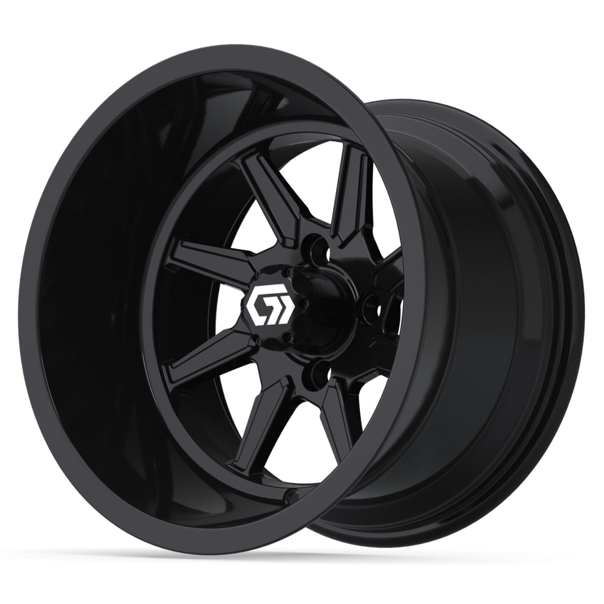 Reaper Ultra-Wide 14 inch GTW golf cart wheel - Glossy Black