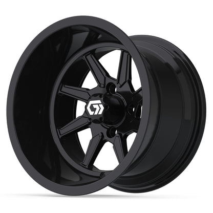 Reaper Ultra-Wide 14 inch GTW golf cart wheel - Glossy Black