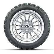 GTW® Boost Chrome 14 in Wheels with 23X10-R14 Nomad Steel Be - front view