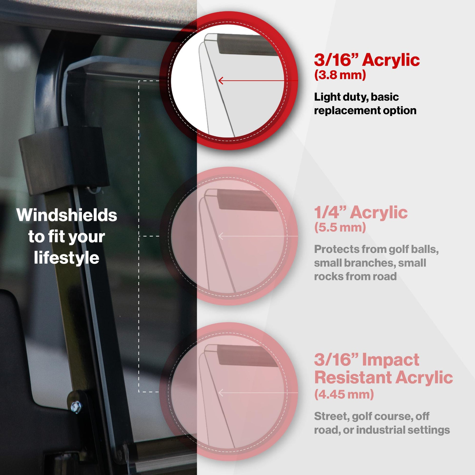 RedDot Star EV Sirius Tinted Folding Windshield