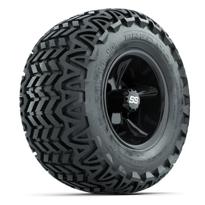 GTW Godfather Black 10 in Wheels with 20x10-10 Predator All-Terrain Tires – Full Set