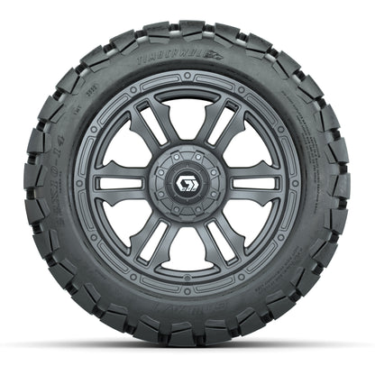 GTW® Shogun Gunmetal 14 in Wheels with 22x10-14 Timberwolf A - front view