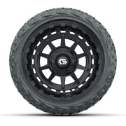 GTW Barricade Gloss Black 14 in Wheels with 23x10.00-R14 Mav - front view