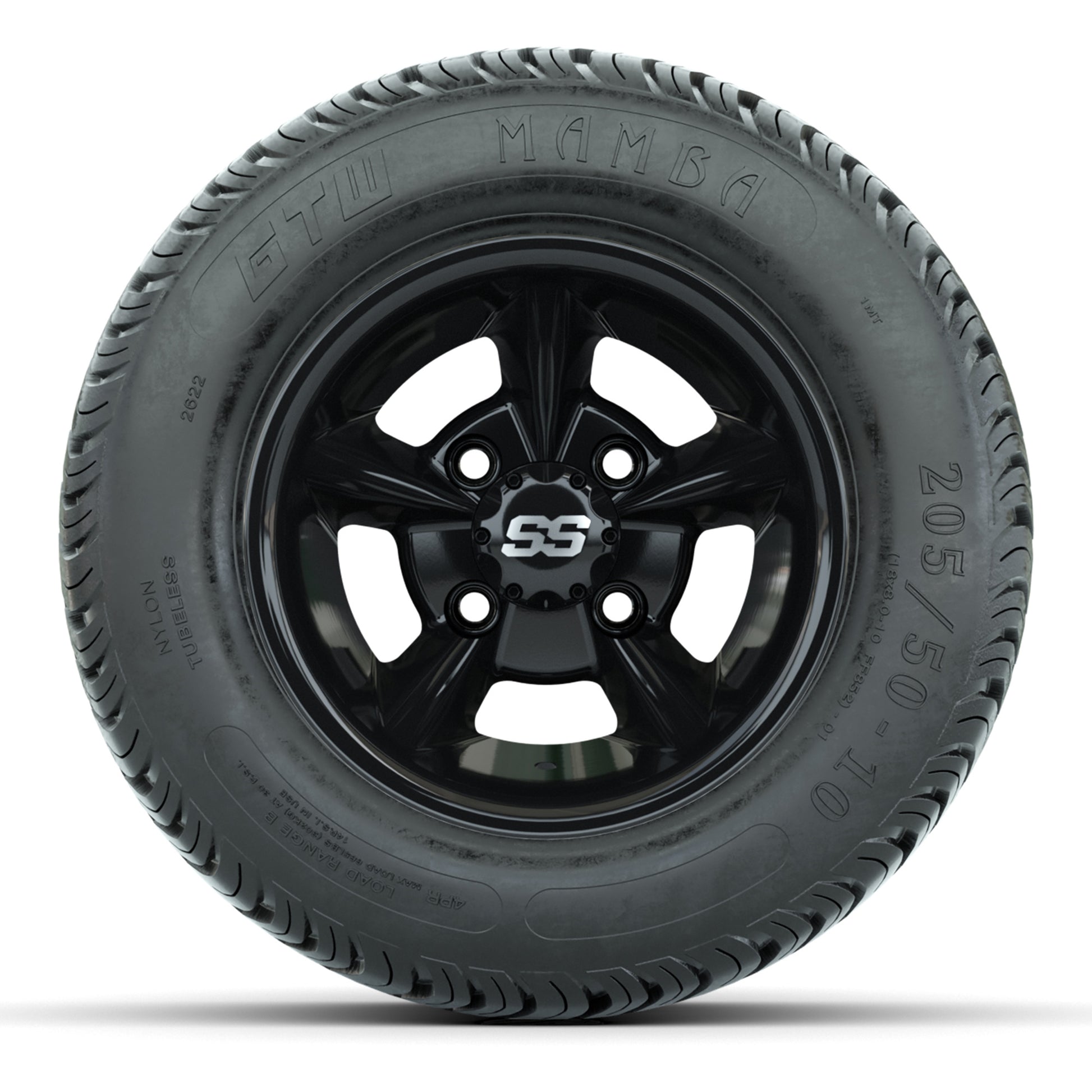 GTW Godfather Black 10 in Wheels with 205/50-10 Mamba Street Tires – Full Set