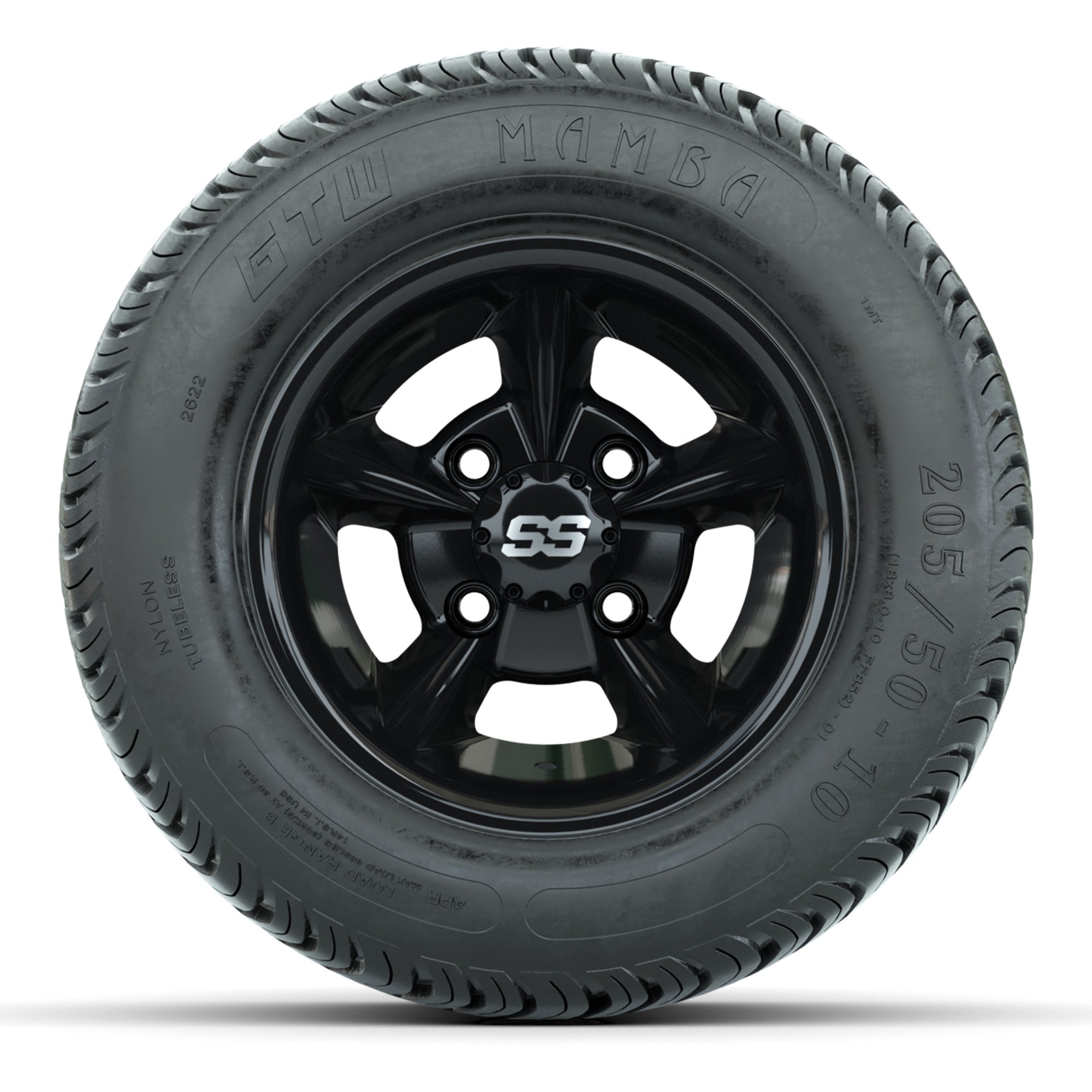 GTW Godfather Black 10 in Wheels with 205/50-10 Mamba Street Tires – Full Set