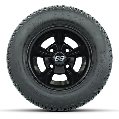 GTW Godfather Black 10 in Wheels with 205/50-10 Mamba Street Tires – Full Set