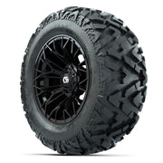 GTW Stellar Black 14 in Wheels with 25x10-14 Barrage Mud Tir - 3/4 view