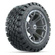 GTW Spyder Silver Brush 14 in Wheels with 22X10-14 Timberwolf All-Terrain Tires – Full Set