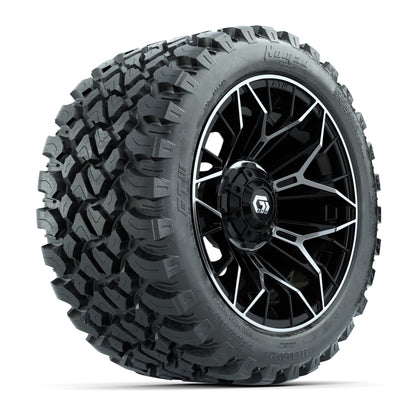Set of (4) 14 in GTW® Stellar Machined &amp; Black Wheels with 23x10-R14 Nomad All-Terrain Tires