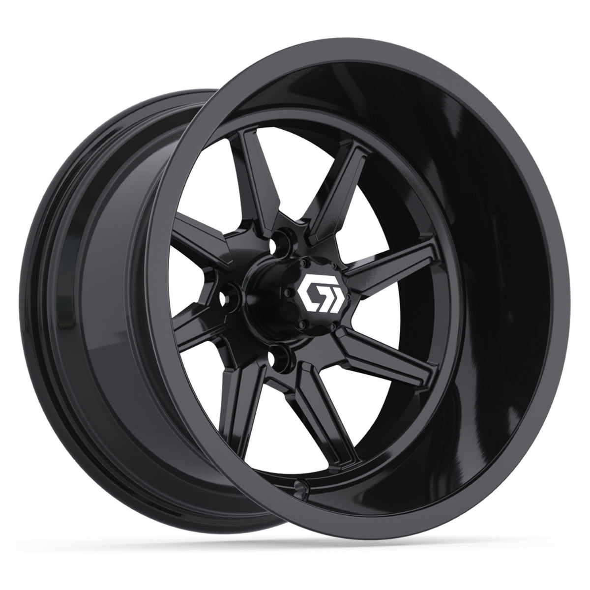 Reaper Ultra-Wide 15 inch GTW golf cart wheel - Glossy Black