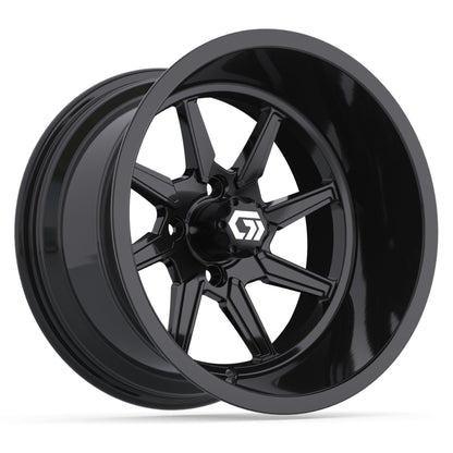 Reaper Ultra-Wide 15 inch GTW golf cart wheel - Glossy Black