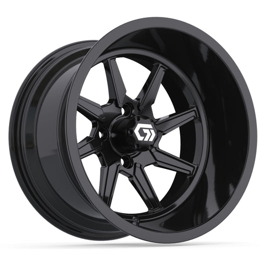 Reaper Ultra-Wide 15 inch GTW golf cart wheel - Glossy Black