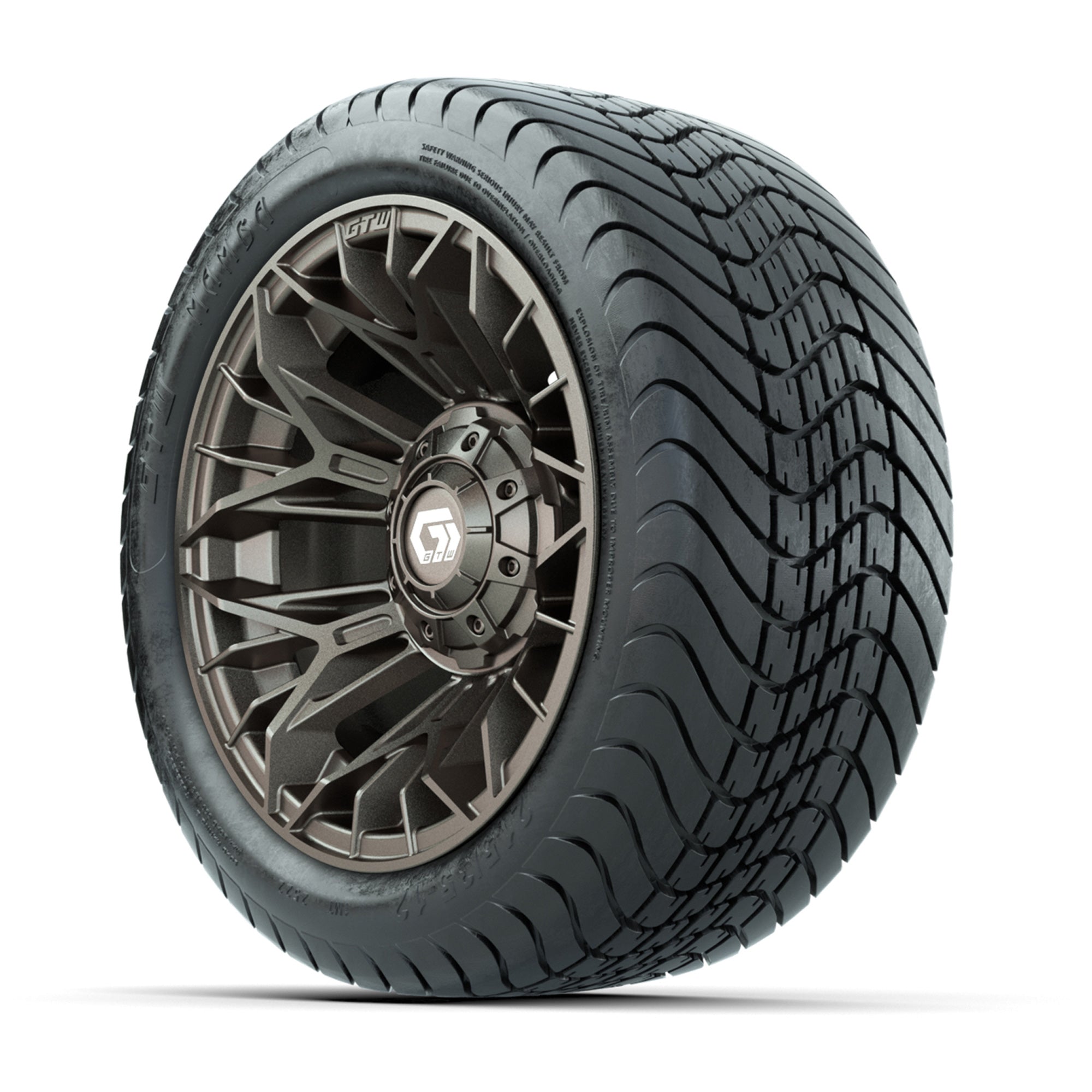 Set of (4) 12 in GTW® Stellar Matte Bronze Wheels with 215/35-12 Mamba Street Tires