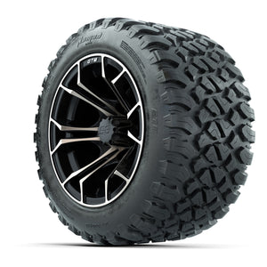 GTW® Spyder Matte Black/Bronze 12 in Wheels with 20X10-12 Nomad Steel Belt Radial All-Terrain Tires – Full Set