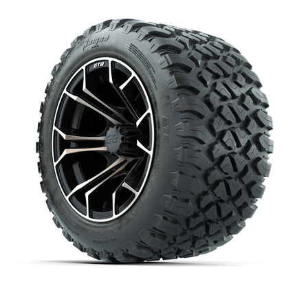 GTW® Spyder Matte Black/Bronze 12 in Wheels with 20X10-12 Nomad Steel Belt Radial All-Terrain Tires – Full Set