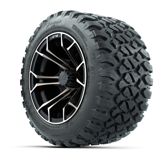 GTW® Spyder Matte Black/Bronze 12 in Wheels with 20X10-12 Nomad Steel Belt Radial All-Terrain Tires – Full Set