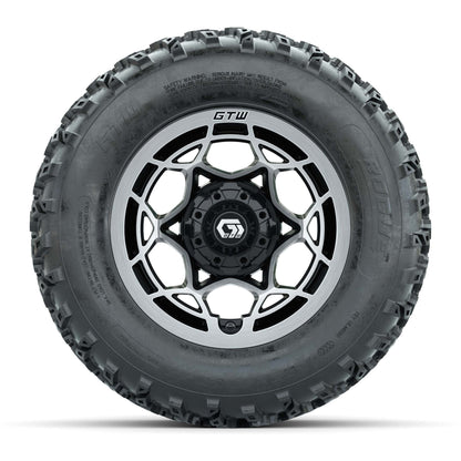 GTW® Nexus Black/Silver 12 in Wheels with 23X10.00-12 Rogue All-Terrain Tires – Full Set