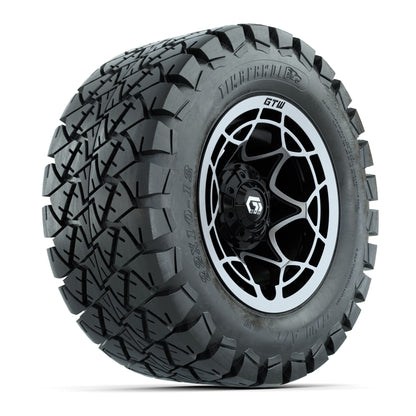 GTW® Nexus Gloss Black 12 in Wheels with 22x10-12 Timberwolf All-Terrain Tires – Full Set