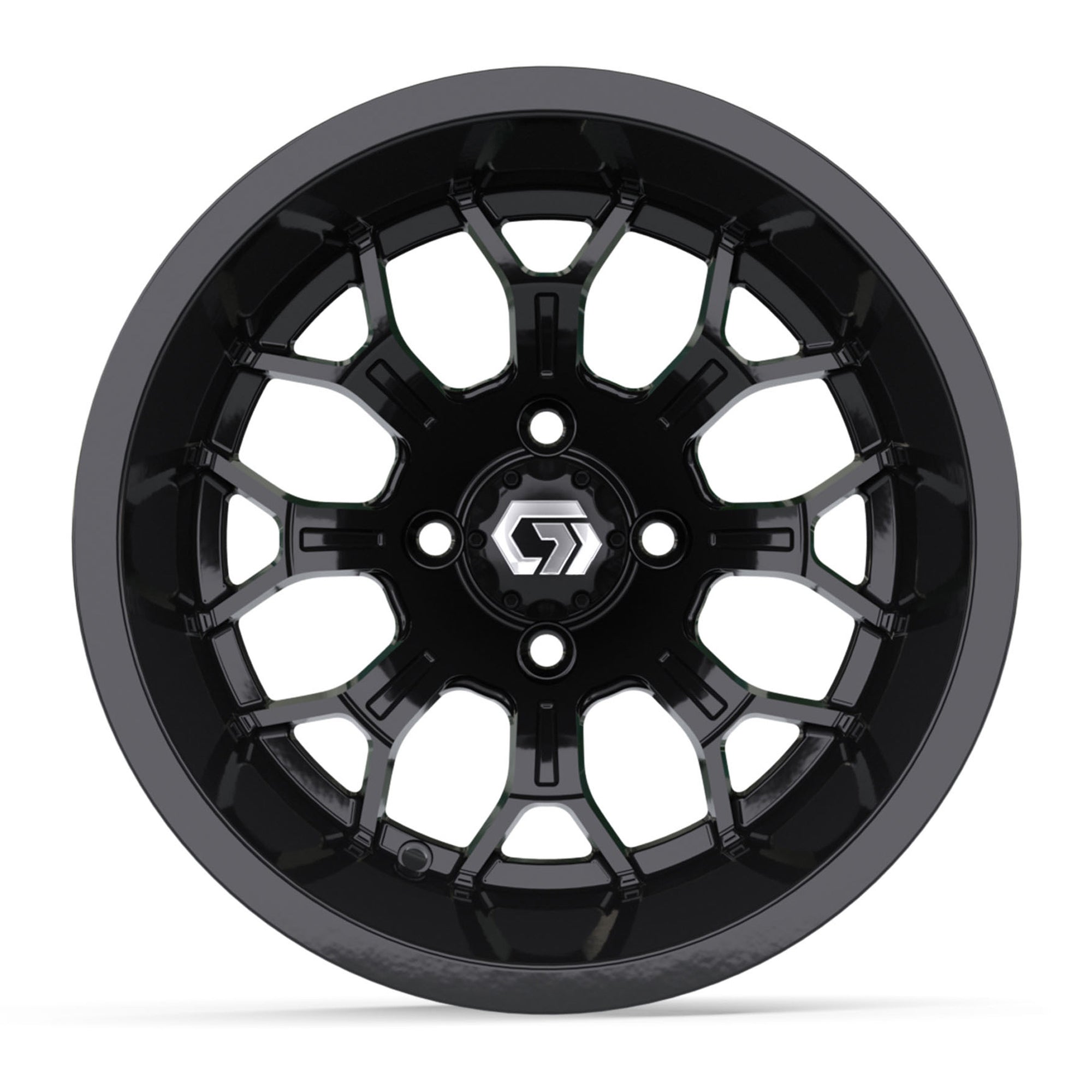Assault Ultra-Wide 14 inch GTW golf cart wheel - Glossy Black