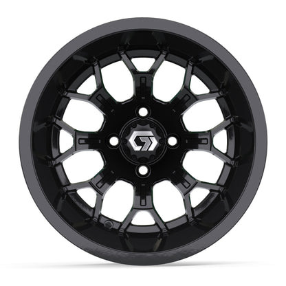 Assault Ultra-Wide 14 inch GTW golf cart wheel - Glossy Black