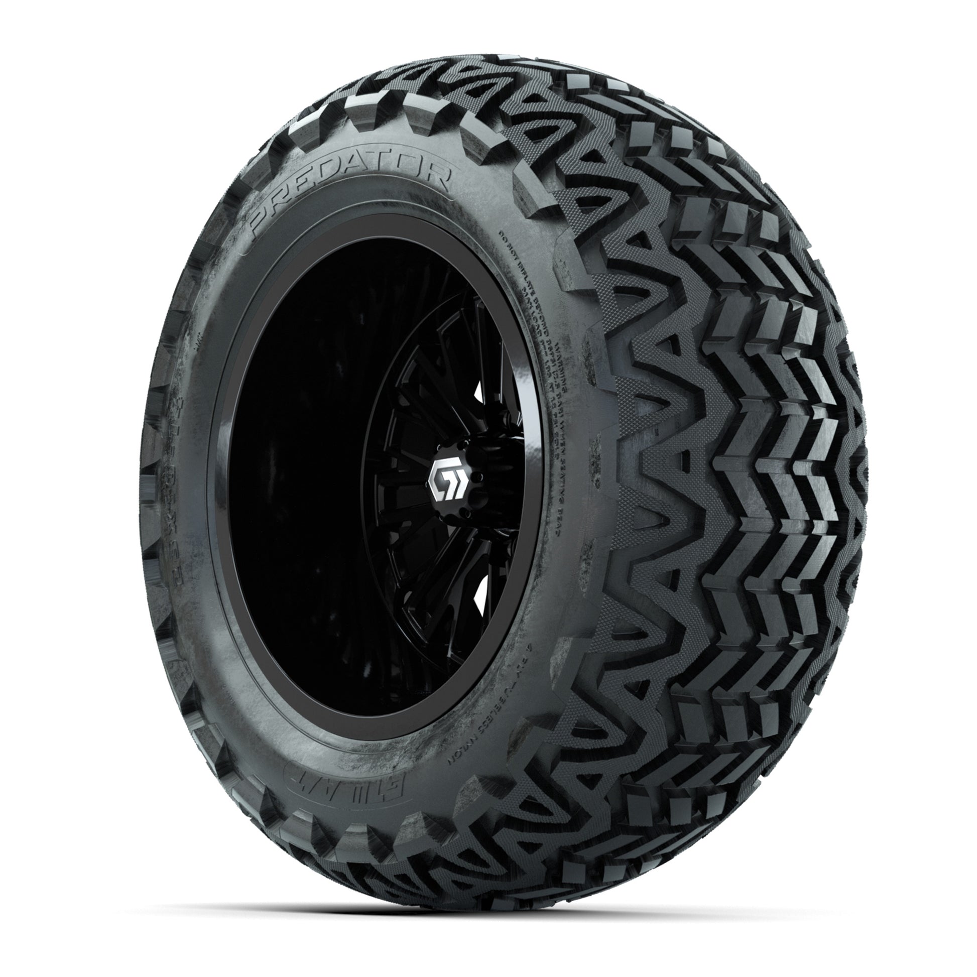 GTW Viper Gloss Black 14 in Wheels with 23X10-14 Predator All-Terrain Tires – Full Set
